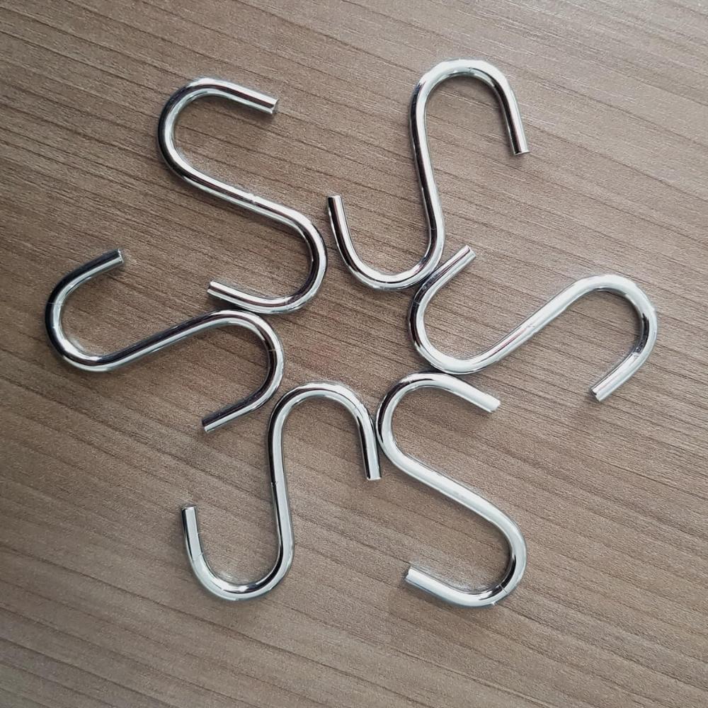 Suporte Barra 40cm Aço Inox E 12 Ganchos Em Aço Cromado