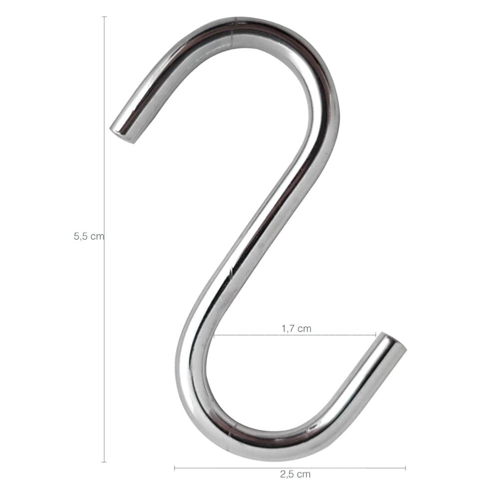 Suporte Barra 40cm Aço Inox E 12 Ganchos Em Aço Cromado
