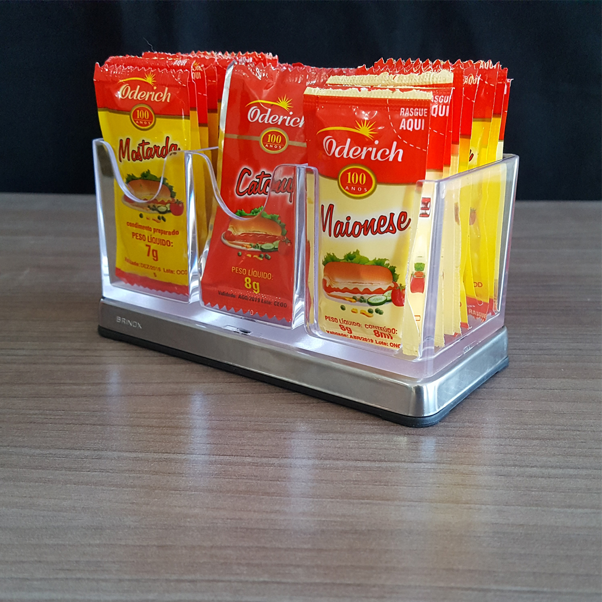 Suporte Porta Saches de Maionese Ketchup Mostarda Divisória
