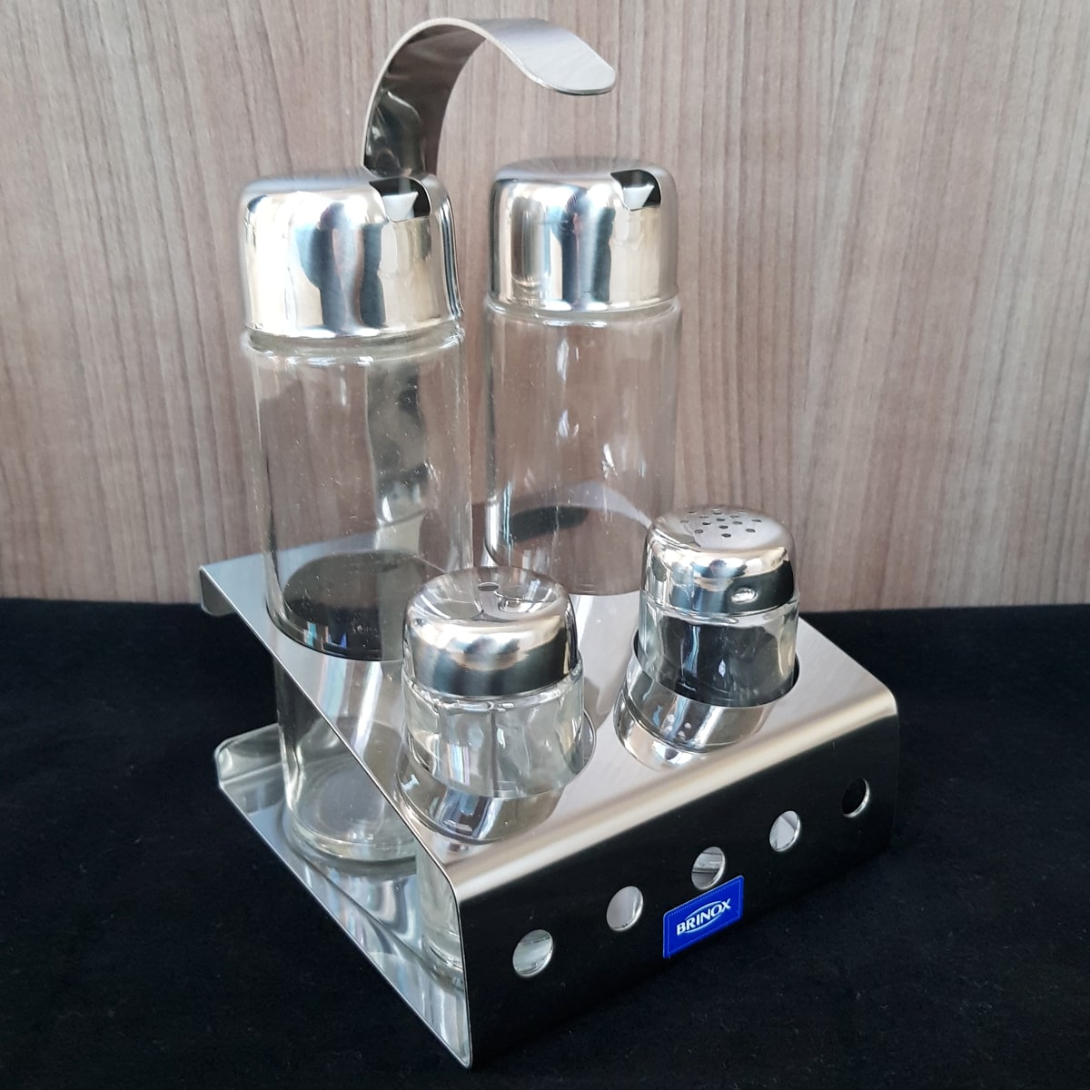 Suporte Porta Temperos Paliteiro Galheteiro Galhetas Brinox