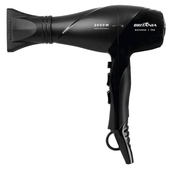 Secador de Cabelo Britânia BSC2000 com Ar Frio 2000W, Preto 220V