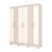Guarda-Roupa Casal Malbec 4 Portas 2 Gavetas Cristal e Off White