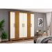 Guarda-Roupa Casal Malbec 4 Portas 2 Gavetas Nature e Off White