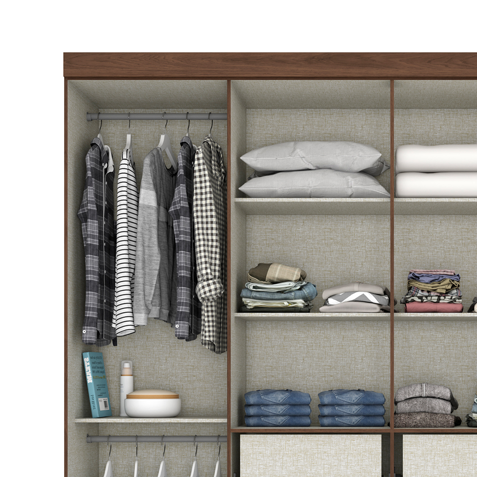 Guarda-Roupa Casal Toscano 8 Portas 4 Gavetas Castanho