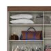 Guarda-Roupa Casal com Espelho Amsterdã 2 Portas 2 Gavetas Castanho e Off White