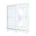 Guarda-Roupa Casal com Espelho Amsterdã Flex 2 Portas 2 Gavetas Branco e Rosa Chá