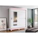 Guarda-Roupa Casal com Espelho Amsterdã Flex 2 Portas 2 Gavetas Branco e Rosa Chá