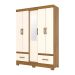 Guarda-Roupa Casal com Espelho Chale 5 Portas 2 Gavetas Nature e Off White