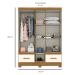 Guarda-Roupa Casal com Espelho Chale 5 Portas 2 Gavetas Nature e Off White