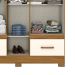Guarda-Roupa Casal com Espelho Chale 5 Portas 2 Gavetas Nature e Off White