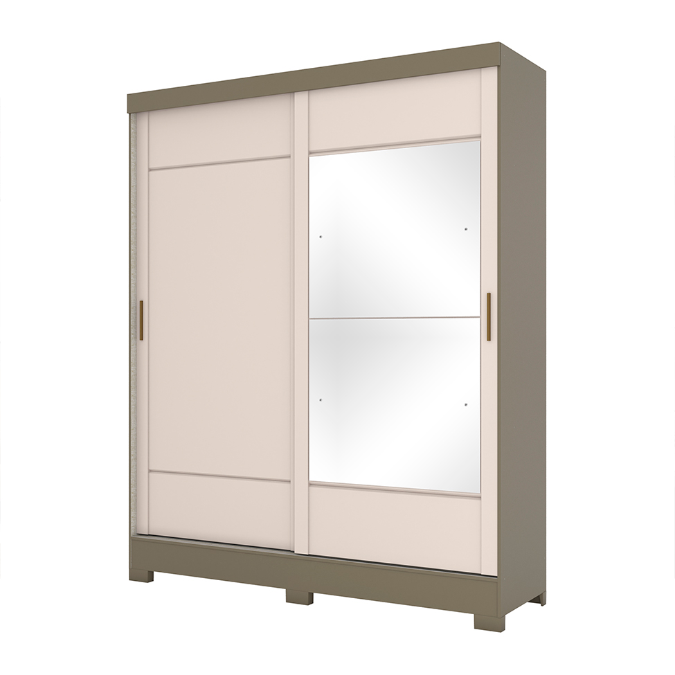 Guarda-Roupa Casal com Espelho Istambul 2 Portas Duna e Cristal