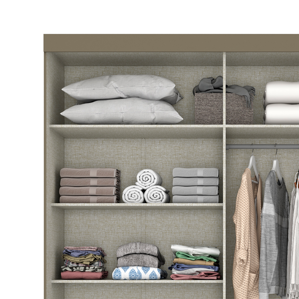 Guarda-Roupa Casal com Espelho Istambul 2 Portas Duna e Cristal