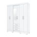 Guarda-Roupa Casal com Espelho Mentor 6 Portas 3 Gavetas Branco