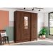 Guarda-Roupa Casal com Espelho Mentor 6 Portas 3 Gavetas Castanho