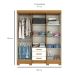 Guarda-Roupa Casal com Espelho Mentor 6 Portas 3 Gavetas Nature e Off White