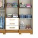 Guarda-Roupa Casal com Espelho Mentor 6 Portas 3 Gavetas Nature e Off White
