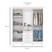 Guarda-Roupa Casal com Espelho Nápole Flex 4 Portas 3 Gavetas Branco e Rosa Chá