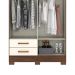 Guarda-Roupa Solteiro Fabuloso 4 Portas 2 Gavetas Castanho e Off White