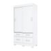 Guarda-Roupa Solteiro Marel Flex 2 Portas 4 Gavetas Branco e Rosa Chá