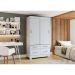 Guarda-Roupa Solteiro Marel Flex 2 Portas 4 Gavetas Branco e Rosa Chá