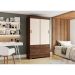 Guarda-Roupa Solteiro Marel Flex 2 Portas 4 Gavetas Carvalho e Off White