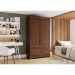 Guarda-Roupa Solteiro Marel Flex 2 Portas 4 Gavetas Carvalho e Off White