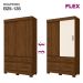 Guarda-Roupa Solteiro Marel Flex 2 Portas 4 Gavetas Carvalho e Off White