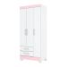 Guarda-Roupa Solteiro Sensi Flex 3 Portas 2 Gavetas Branco e Rosa Chá