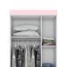 Guarda-Roupa Solteiro Sensi Flex 3 Portas 2 Gavetas Branco e Rosa Chá