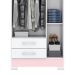 Guarda-Roupa Solteiro Sensi Flex 3 Portas 2 Gavetas Branco e Rosa Chá
