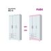 Guarda-Roupa Solteiro Sensi Flex 3 Portas 2 Gavetas Branco e Rosa Chá