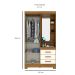 Guarda-Roupa Solteiro com Espelho Pequin 2 Portas 3 Gavetas Nature e Off White