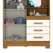 Guarda-Roupa Solteiro com Espelho Pequin 2 Portas 3 Gavetas Nature e Off White