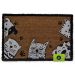 Capacho Animais Natural e Branco 40x60 cm