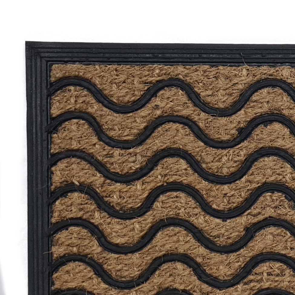Capacho Ondas Natural e Preto 40x60 cm
