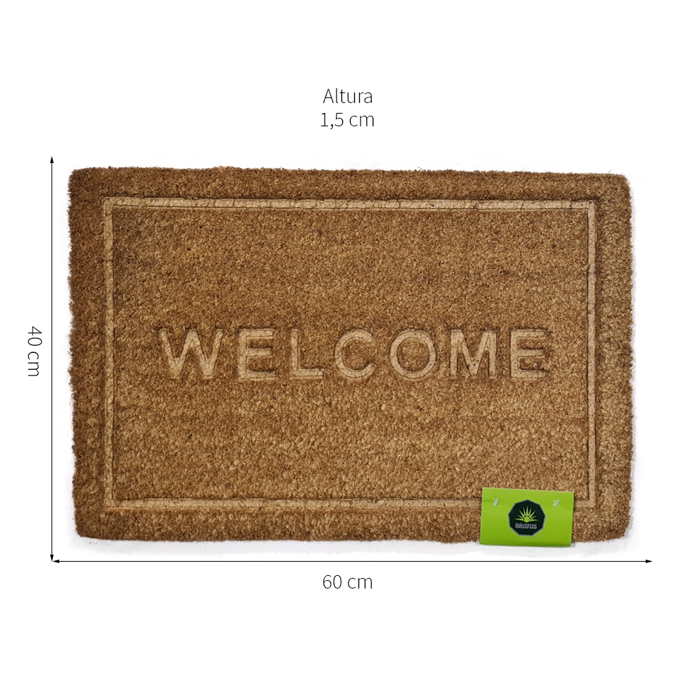 Capacho Welcome Borda Natural 40x60 cm