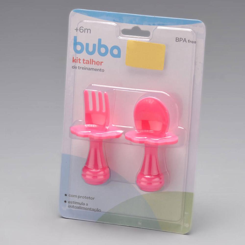 6 Kits Talheres de Treinamento Buba Colher e Garfo para Bebê