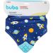 Babador Bandana com Mordedor Buba Espaço +4m Bebê Babeiro Infantil Azul Fecho Ajustável