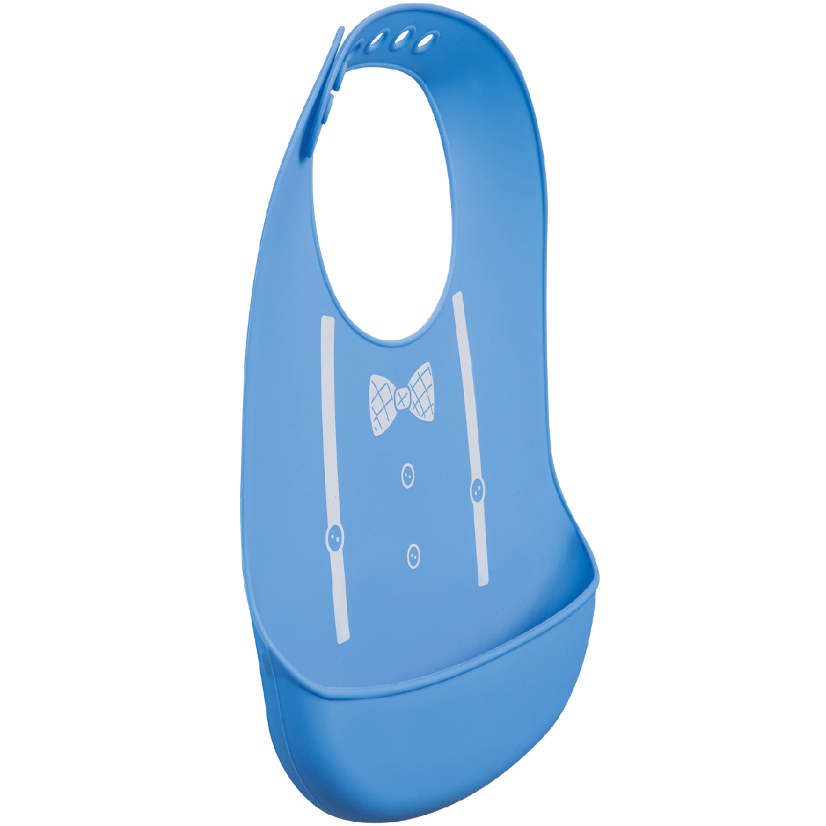 Babador de Silicone com Bolsão Pega Cata Migalha Bebe Azul Buba