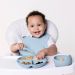 Colher de Silicone para Bebê Buba Azul +6m Introducao Alimentar Flexível