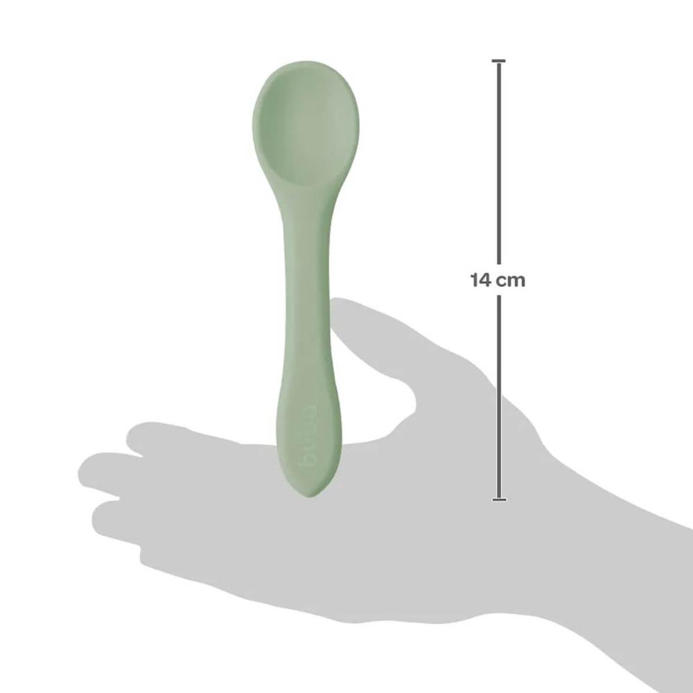 Colher de Silicone para Bebê Buba Verde Introdução Alimentar