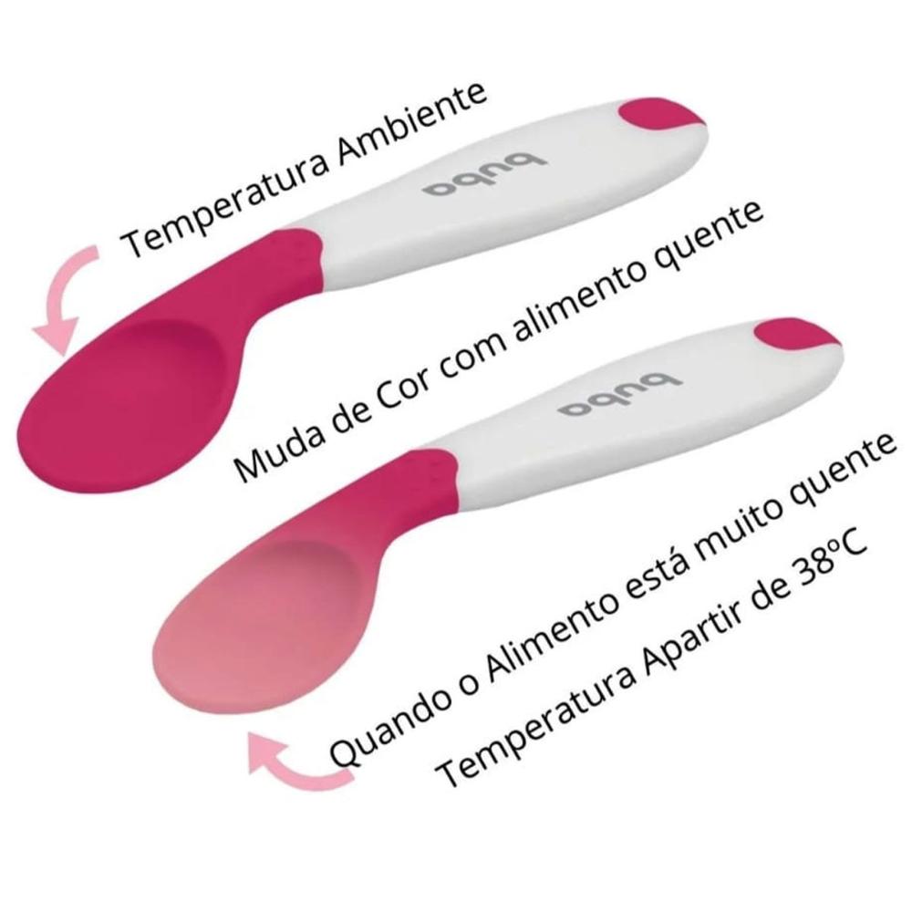 Colher de Treinamento em Silicone Termossensível Buba Talher Infantil em Cores Sortidas