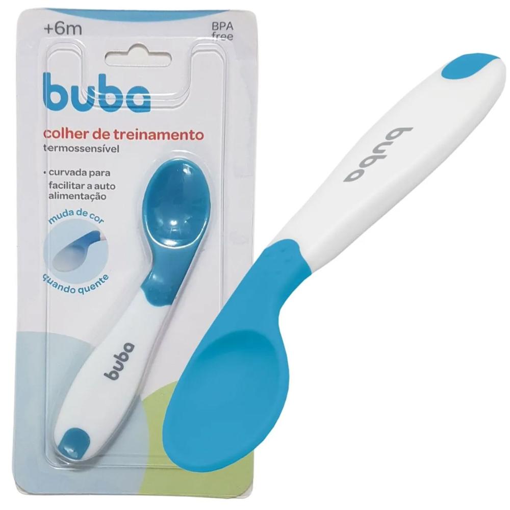 Colher de Treinamento em Silicone Termossensível Buba Talher Infantil em Cores Sortidas