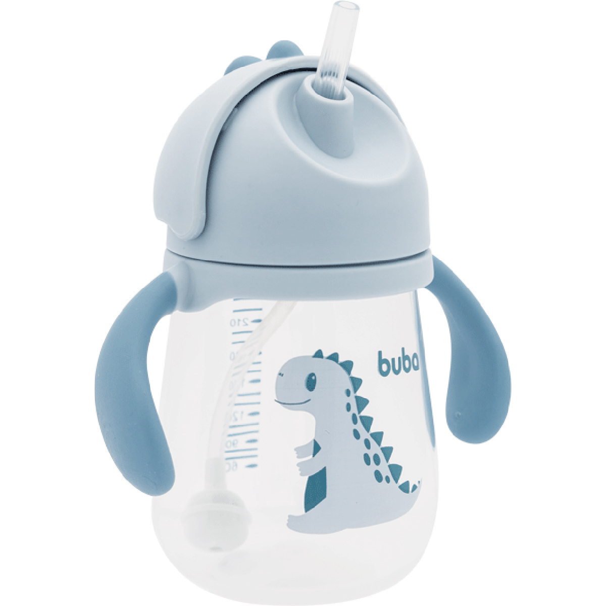 Copo de Transição com Canudo Alça e Válvula Dino Azul Buba