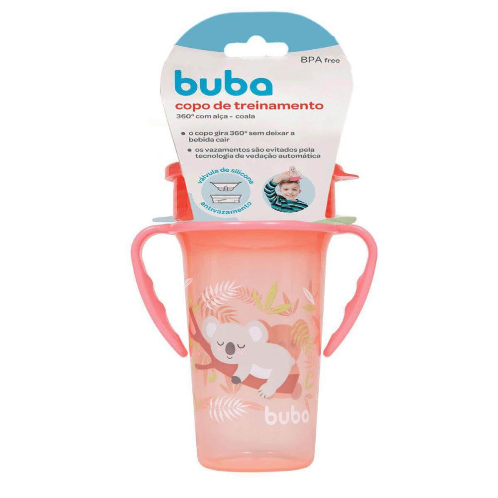 Copo de Treinamento 360° com Alça Removível 300ml Antivazamento Buba