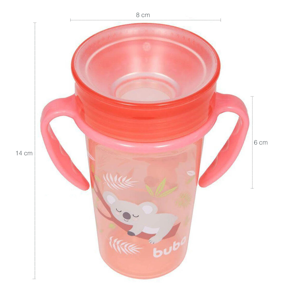 Copo de Treinamento 360° com Alça Removível 300ml Antivazamento Coala Buba