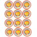 Jogo 12 Pratos Infantil Buba Prato Raso Redondo 21cm para Criança Animal Fun Leão Laranja
