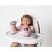 Kit Babador de Silicone Impermeável com Bolso e Pote Térmico com Talher Buba Rosa