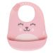 Kit Babador de Silicone Impermeável com Bolso e Pote Térmico com Talher Buba Rosa