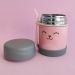 Kit Babador de Silicone Impermeável com Bolso e Pote Térmico com Talher Buba Rosa